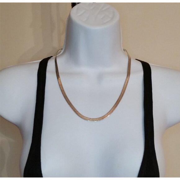 𝅺Vintage Italy Snake Chain Style Necklace Unisex Sterling Silver 925 - Picture 1 of 4